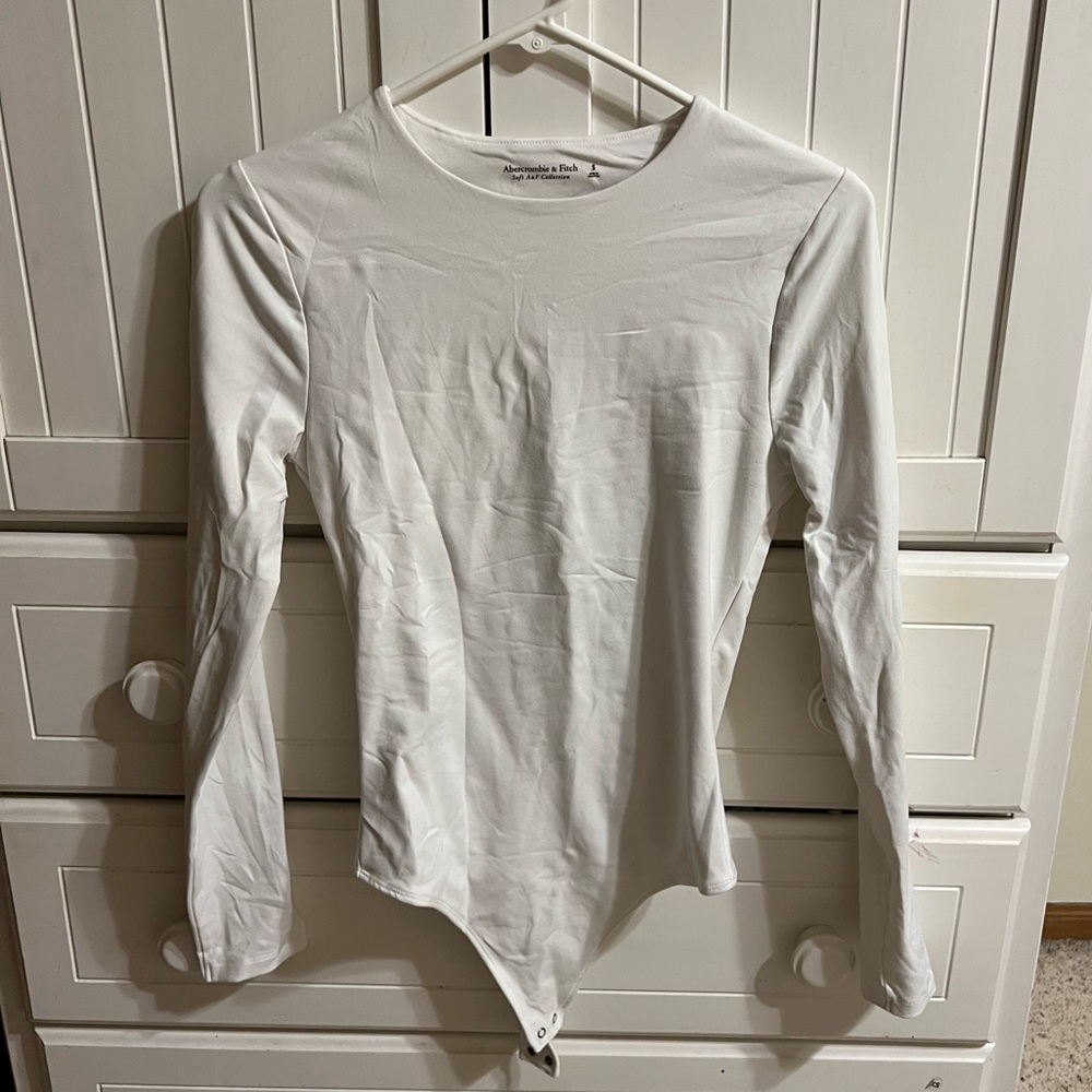 A&F White Long Sleeve Bodysuit